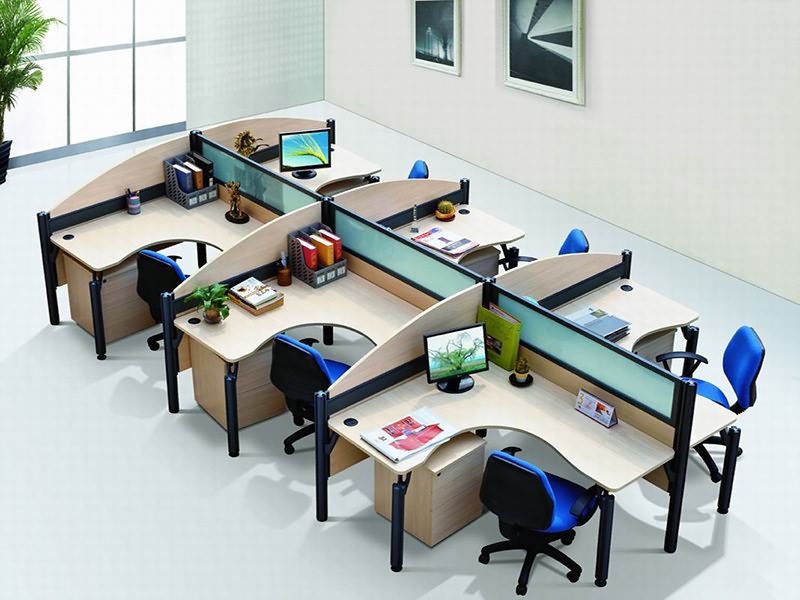 板式家具生產(chǎn)線加工的辦公隔間樣品