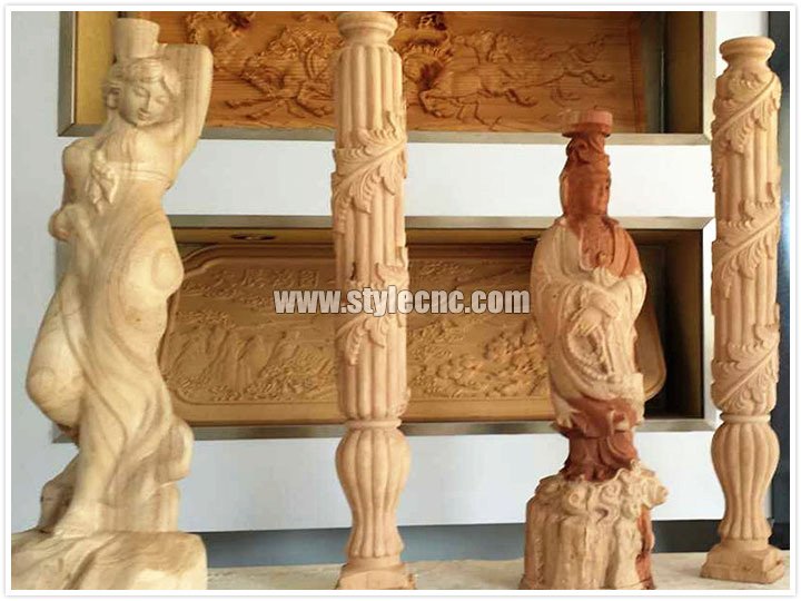 4x8數(shù)控雕刻機(jī)3D圓柱木雕項目