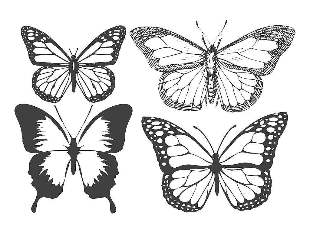 免費激光雕刻復古蝴蝶文件