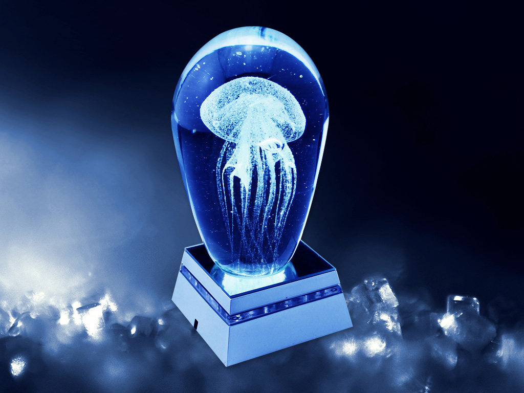 激光雕刻定制3D水晶工藝品