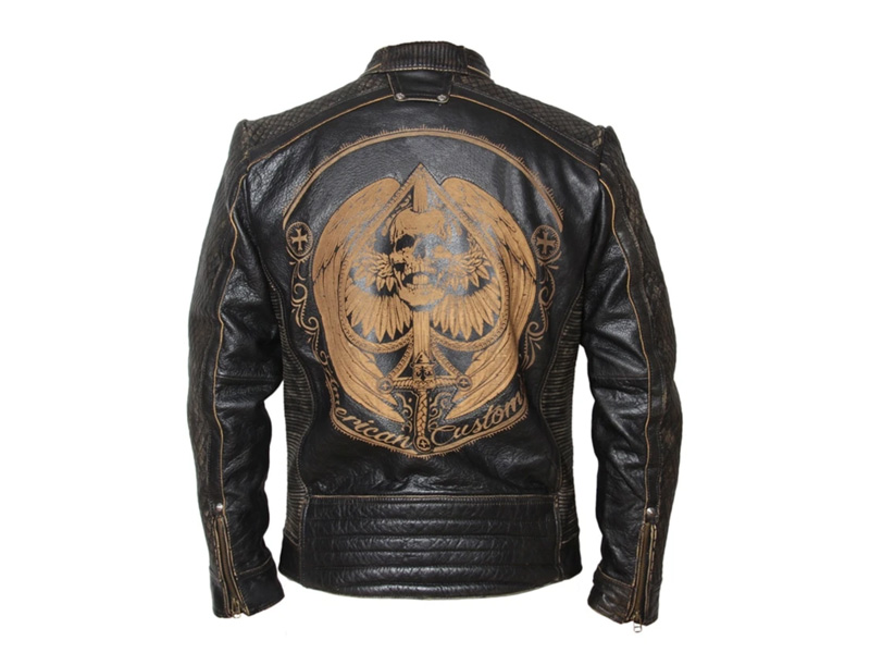激光雕刻皮革摩托車(chē)夾克