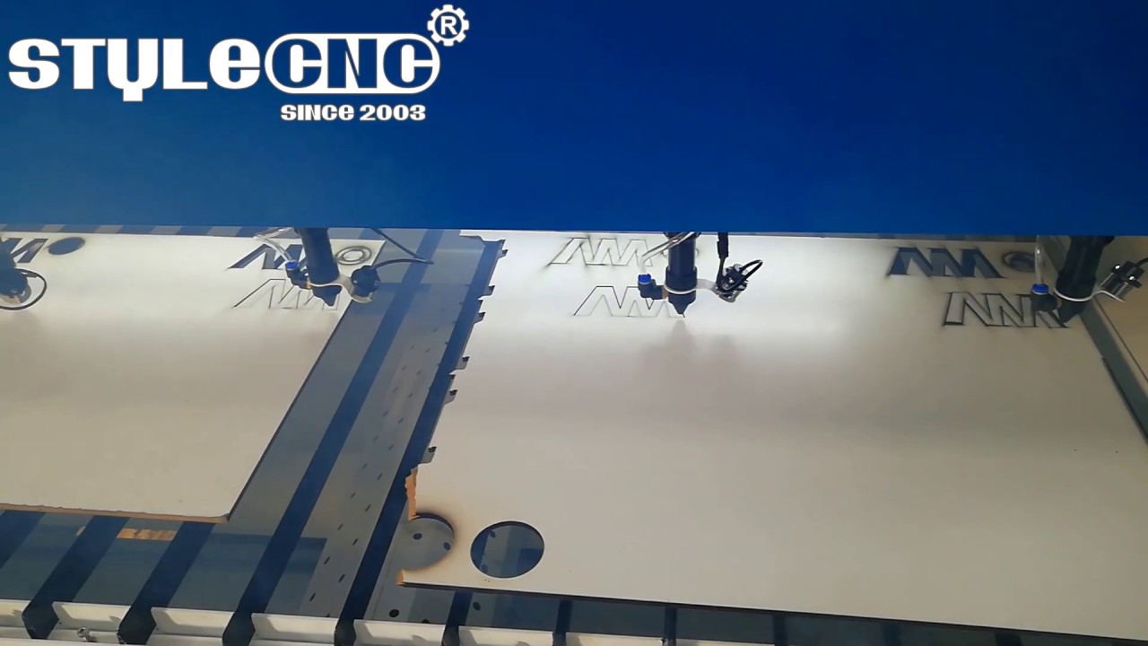 適用于膠合板/中密度纖維板/木材/丙烯酸/紙張的多頭激光切割機(jī) 適用于膠合板/中密度纖維板/木材/丙烯酸/紙張的多頭激光切割機(jī)